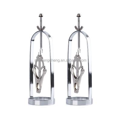 China Metal Clover Nipple Clamps Breasts Cage Flirt Heavy Duty Metal Clover Breasts Cage Torture Nipple Clips for sale