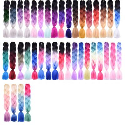 China Wholesale Synthetic Hiar Braid Ombre Braiding Hair Bundles Jumbo Braid 24inch Ombre Hair Extensions For Women DIY Cheap Red Pink Hairstyle for sale