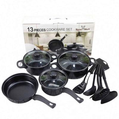 China Viable Amazon 13Pcs Kitchen Cookware Set Non Stick Sets With Gift Box Sales For Metal Stainless Steel Cookware Sets for sale