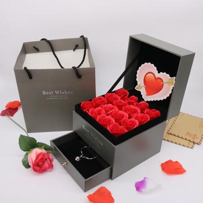 China Handmade Hot Selling 2022 Birthday Gift Box Saint Valentines Perfect Gift Box For Girlfriend Soap Roses Flower Mothers Day for sale