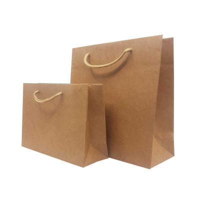 China Recycled Materials Logo Printed Recycled Brown Kraft Paper Custom Underwear Clothing Shoes Bag With Twisted Handle for sale