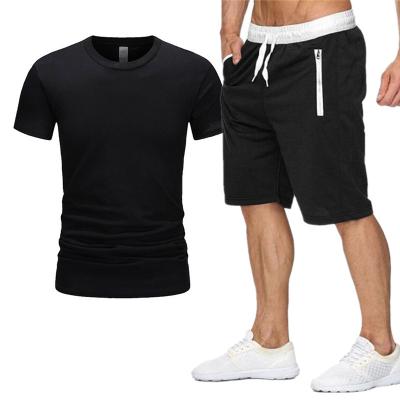 China Breathable New Fashion Men's Running T-shirt And Shorts Two Pieces Sport Sets for sale