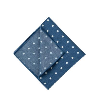 China Men's Pocket Square Cotton Polka Dots Printed Pocket Square Assorted 100% Formal Wedding Scarf for sale