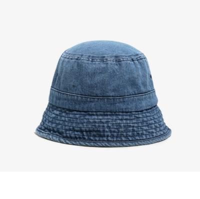 China Character Vintage 100% Cotton Canvas Denim Bucket Hat Washed Cotton Summer Outdoor Hats for sale