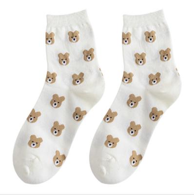 China QUICK DRY Youth 3D Cartoon Bear Socks Cotton Animal Head Tube Socks Breathable Kids Socks for sale