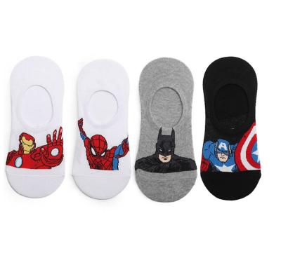 China New Fashion Antibacterial Silicone Heel Boys Anklet Marvel Comics Custom Hero Socks for sale