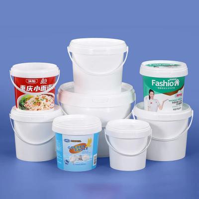 China Eco Friendly CMYK Print PP/PE Durable Food Buckets With Lids Pails For Durable Waterproof Storage for sale