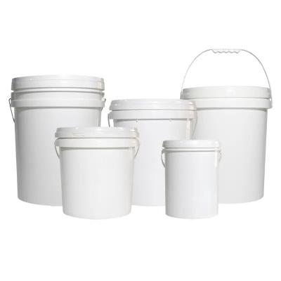 China Round Latex Canister Fluid Plastic Paint Bucket With Lid For Multi Purpose for sale