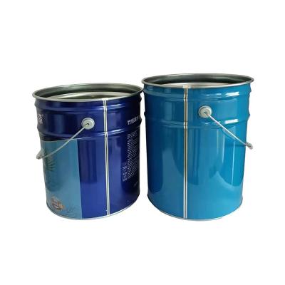 China 0.38mm Recyclable Paint Bucket Metal Container 3 Gallon Steel Pail for sale