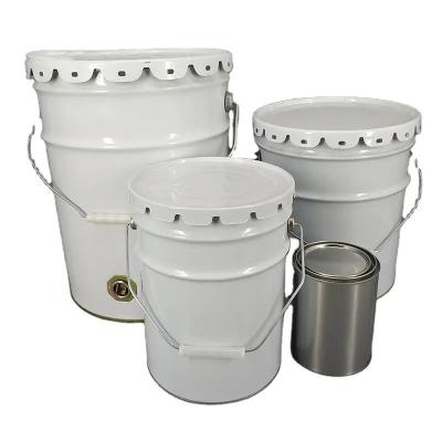 China Metal Oil Lubricant Industrial Metal Bucket 1-40L Capacity With Screw Caps for sale