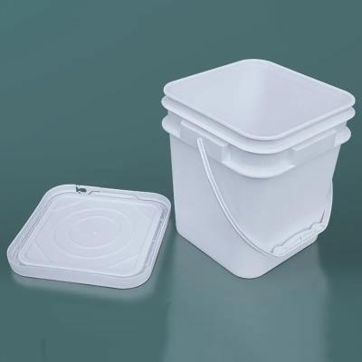 China Versatile Storage Square Plastic Bucket With Lid Snap On square pail 4 gallon 5 Gallon for sale