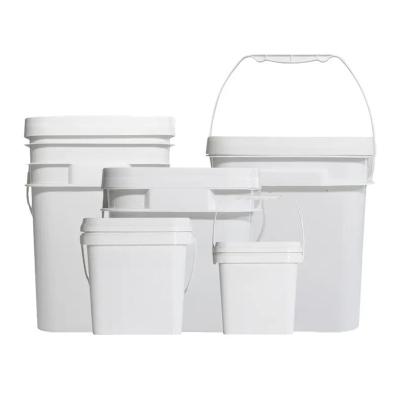 China 18 Liter Heavy Duty Square Plastic Buckets With Snap On Lids for sale