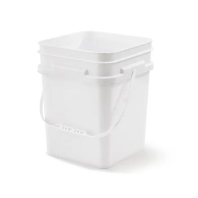 China Leak Proof 20 Litre Square Plastic Buckets For Indoor And Outdoor Use Square Storage Buckets for sale