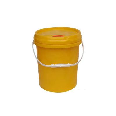 China Customizable Plastic Bucket Storage White Stackable Heat Transfer Printing Round Bucket With Snap On Lid for sale