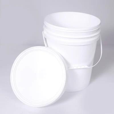 China 1.5 Pounds Round Large Plastic Storage Bucket With Sustainable White Snap On Lid for sale