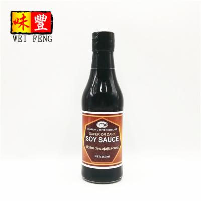 China OEM Chinese Factory Chinese Escuro Soybean Molho Natural Brewed Soy Sauce 250ml Dark for sale