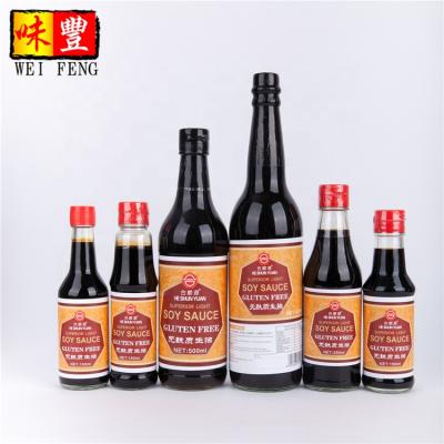 China BRC Factory OEM & ODM HALAL Bulk Chinese Guangdong Light Soy Sauce HACCP NO Gluten Wheat Free Soy Sauce 150ml for sale