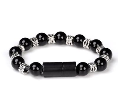 China Mobile Phone Types Fashion Portable Bracelet 8 Pin Bead Buddha Jewelry Bracelet USB Charging Data Cable for sale