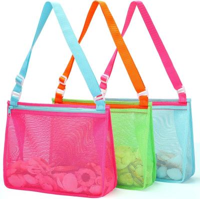 China Lightweight and durable amazon hot selling factory wholesale summer travel outdoor kids bag durable mesh cloth kids toy storage bag digging sand shell for sale