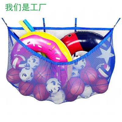 China Lightweight and durable adjustable hot sale large capacity pool storage mesh bag durable pool storage hanging bag pool side fence hanging storage bag for sale