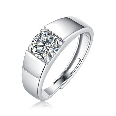 China 925 Square Price Mossinate Classic Engagement Diamond Sterling Silver Jewelry Men Rings for sale