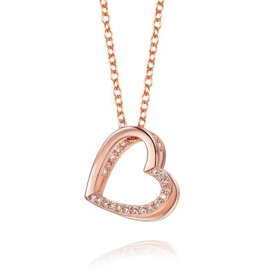 China Personalized Rose Gold Copper Simple Love Peach Heart TRENDY Copper Plated Necklace for sale