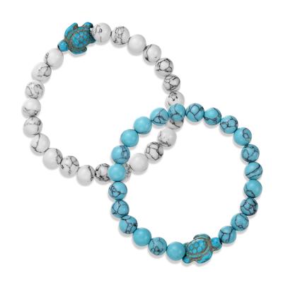 China CLASSIC Custom Tortoise Women Men Jewelry Jade Bracelet Natural Stone Turquoise Bracelets Couple Beaded Bracelet for sale