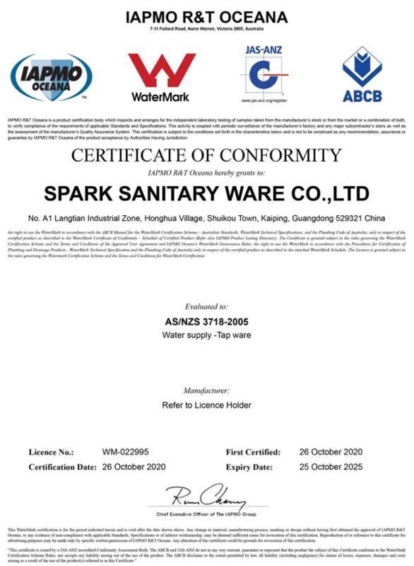 WaterMark - Kaiping Spark Sanitary Ware Co., Ltd.