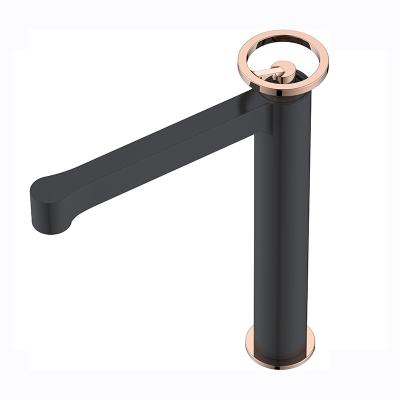 China Modern Design Luxury Brass Tall Bathroom Faucets Black Banheiro de torneira for sale