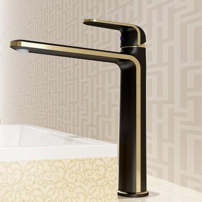 China Bathroom Luxury Black Faucets Kaiping Factory Design Metered Brass Basin Faucet for sale