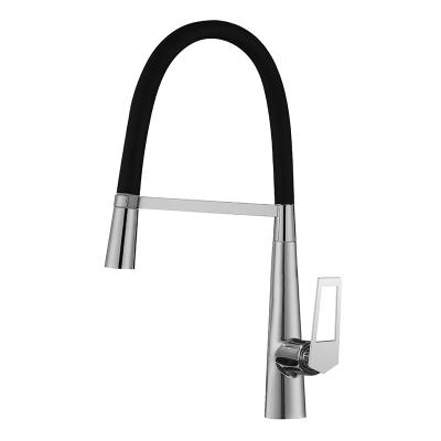 China Europe Modern Design Brass Chrome Pull Out Kitchen Faucet for sale