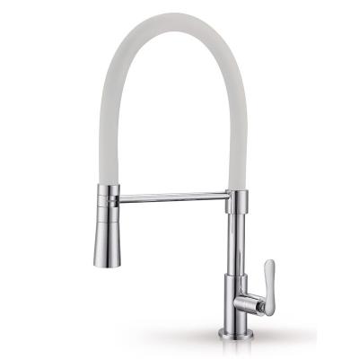 China Flexible Hose Top White Bend Color Sense Design Faucets Brass Kitchen Faucet for sale