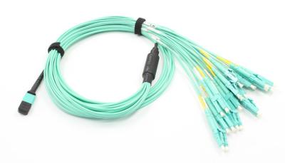 China Custom high speed Fiber optical MPO to LC Patch Cord for QSFP module for sale