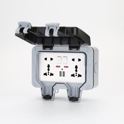 China Residential / Multipurpose Waterproof Outdoor USB Switch Outlet Wall Switch Socket Box for sale