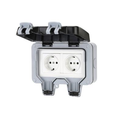 China Residential / Multi-Purpose German Pin Wall Outlet Plug-in Waterproof Switch Socket Box for sale