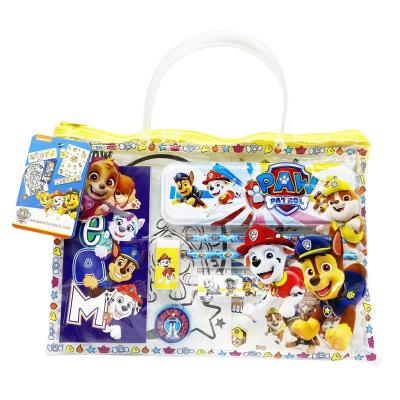 China Fashionable Wholesale High Quality Custom Cartoon Kawaii Stationery Novelty Gift Sets For Kids PVC Handbag Pencil Eraser Stationery Sets for sale