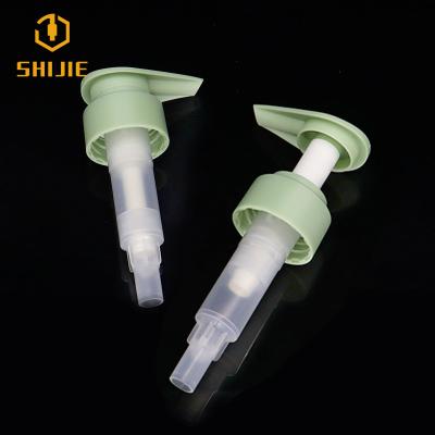 China Non Spill Manufacturer SHIJIE Hair Essence Pump 33/410 Colored Body Wash Shower Gel Bottles Pump Cap Durable Pump Lid for sale