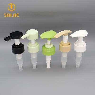 China Spill No No Customized Spill Pump 28mm 28 410 28 400 28 415 Outside Spring Matte Liquid Nozzle Lotion Pump PP Yellow Plastic Tube for sale