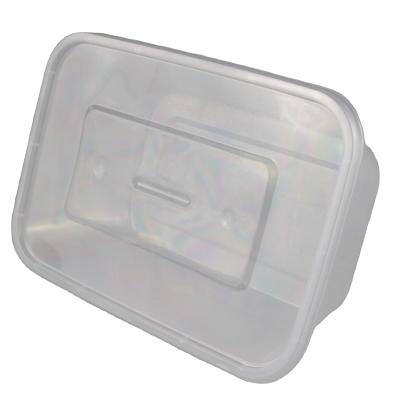 China Disposable High Quality Low Price Food Container 850ml Transparent Plastic Disposable Food Container Rectangle Box for sale