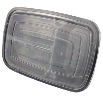 China Disposable High Quality And Good Price American Disposable Plastic Lunch Box 1650ml Rectangular Rectangular Food Box for sale