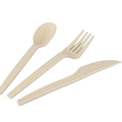 China Biodegradable Manufacturers Direct Selling Disposable Fork Spoon Restaurant Catering Knife Cutlery Plastic Cornstarch Spoon for sale