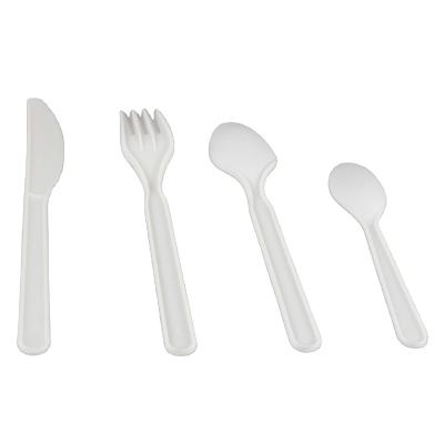 China Wholesale price cutlery set cornstarch fork knife spoon spork 100% biodegradable compostable cutlery set for sale