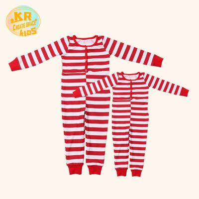 China Vintage Christmas Mommy and Me Set Baby's Overalls Striped Long Sleeve O-Neck Clothing Overalls for sale