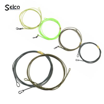 China Mono Nylon Line With PVC Coating Leadcore Carp Fishing Line Tied Ready Braided Lead Carp Line With Easy Clip 1m for sale