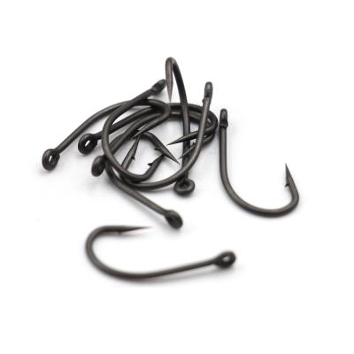 China Carp Fishing China Wholesale Gun Smoking Anti Snag Barbed Carp Hooks Gray Tef Coated Carp Hooks for sale