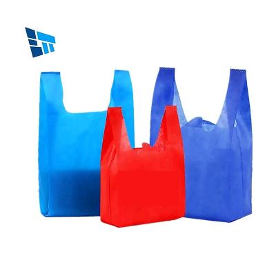 China Eco PP Tnt Handled Promotional Nonwoven Bags/Polypropylene Nonwoven T Shirt Bags Bag/T Shirt Vest Carrier Nonwoven Shopping Bag for sale