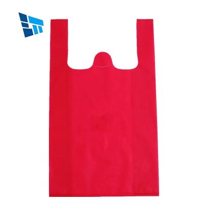 China Bolsas De Compra Clothing Customized Handled Bag Packaging Vest Bag PP Non Woven Vest Bag For Shopping Supermarket for sale