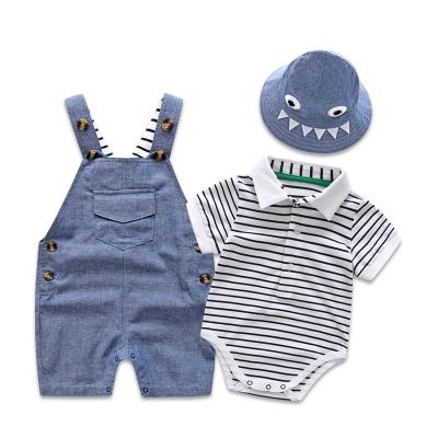 China Anti-wrinkle Summer New Organic Cotton Baby Boy Clothes Set Infant Clothes Gift Set Fashionable Toddler Clothes for sale