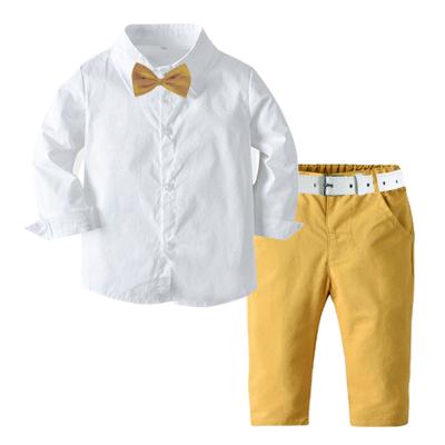 China Amazon Sale Formal Hot Spring Little Boy Clothes 3 Years Old Boys Clothing Boys Clothes Shirt+ Pant+Belt For Kids for sale