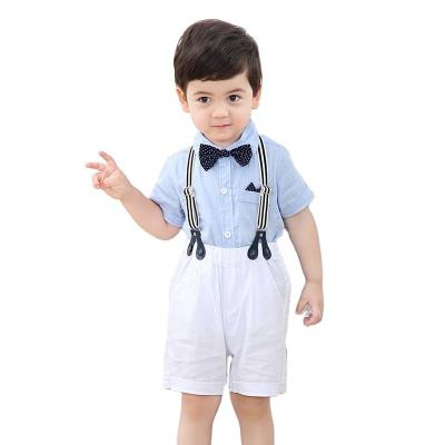 China Wholesale Anti-Shrink Little Kids Clothes Toddler Overalls Gentleman Boys Costume Sets Newborn Clothes For Baby Boy for sale